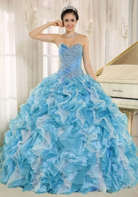 Ball Gown Beading and Ruffles Custom Made 2014 Quinceanera Dresses