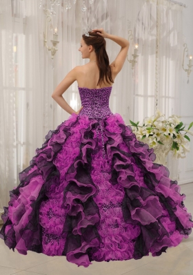 Classical Multi-colored Puffy Sweetheart 2014 Beading Quinceanera Dresses