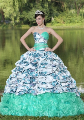 Colorful Beading and Pick-ups 2014 Spring Quinceanera Dresses