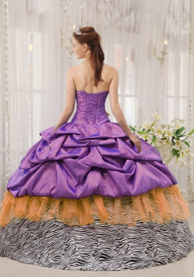 Exclusive Puffy Strapless 2014 Beading Quinceanera Dress with Pick-ups