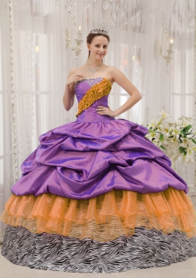 Exclusive Puffy Strapless 2014 Beading Quinceanera Dress with Pick-ups
