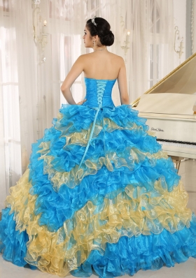 Fashionable Multi-color 2014 Ruffles Quinceanera Dresses With Appliques