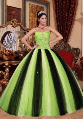 Multi-colored Puffy Sweetheart Beading Quinceanera Dresses for 2014