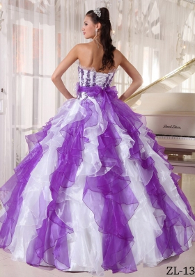 New Style Puffy Strapless Beading Quinceanera Dress for 2014