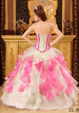 Romantic Multi-Color Puffy Sweetheart Appliques Quinceanera Dresses for 2014