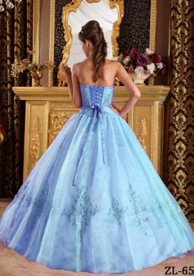 2014 Cheap Beautiful Puffy Strapless Appliques Quinceanera Dresses