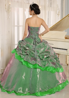 2014 Multi-color Embroidery Decorate Quinceanera Dress Clearance with Strapless