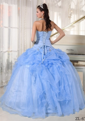 2014 New Style Puffy Strapless Beading Quinceanera Dress with Ruffles