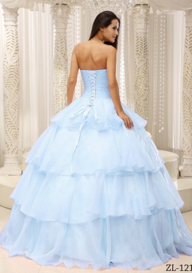 2014 Pretty Sweetheart Ruching Quinceanera Dress with Ruffles