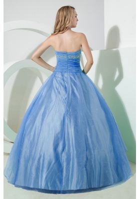 2014 Puffy Pretty Strapless Beading and Embroidery Quinceanera Dresses