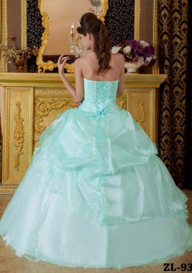 2014 Puffy Strapless Beading Quinceanera Dresses with Pick-ups