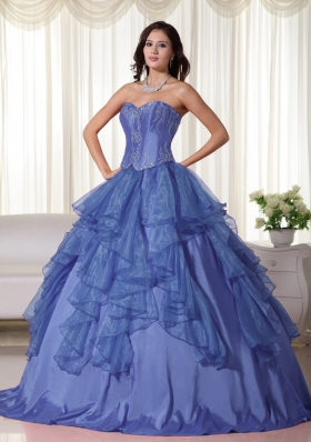 2014 Puffy Sweetheart Embroidery Quinceanera Gowns with Ruffles