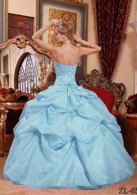 2014 Beautiful Puffy Strapless Appliques Quinceanera Dresses with Beading