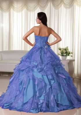 2014 Beautiful Puffy Sweetheart Appliques Quinceanera Dresses with Ruffles