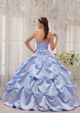 2014 Exclusive Strapless Appliques Quinceanera Dresses with Pick-ups