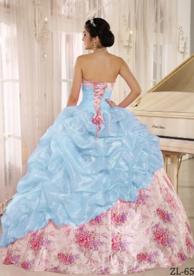 2014 Printing Sweetheart Beading Quinceanera Dresses For Custom Made