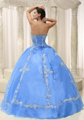 Elegant Appliques and Beading Decorate Sweetheart 2014 Quinceanera Dresses