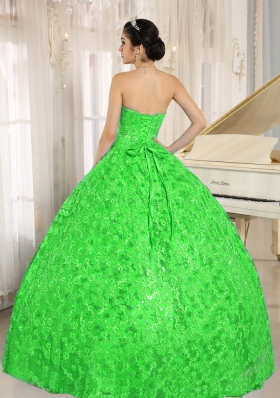 Embroidery and Sequins On Tulle Sweetheart Green Quinceanera Dress for 2014