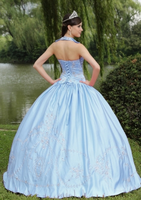 Exclusive Light Blue 2014 Beaded Decorate Quinceanera Dresses