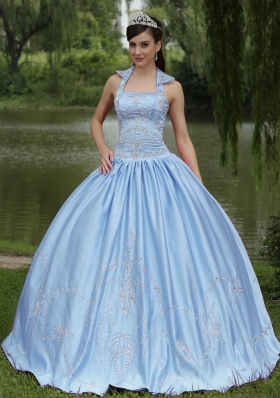 Exclusive Light Blue 2014 Beaded Decorate Quinceanera Dresses