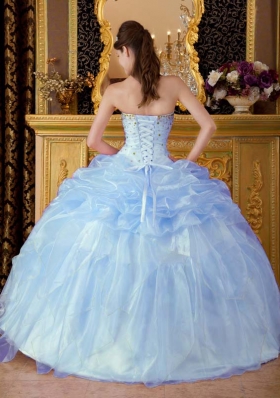 Lovely Puffy Strapless Beading Quinceanera Dresses 2014 Spring