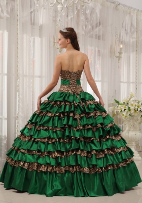 Perfect Puffy Sweetheart with Layers Decorate for 2014 Turquoise Quinceanera Dress