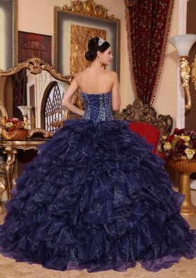 2014 Pretty Sweetheart Sequins Puffy Quinceanera Gowns with Ruffles