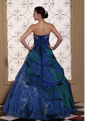 Affordable Strapless Embroidery 2014 Quinceanera Dresses For Military Ball