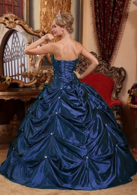 Elegant Strapless Beading Puffy Quinceanera Dresses for Military Ball