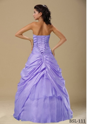 2014 Purple Ruching Bodice Quinceanera Dresses with Hand Made Folwers