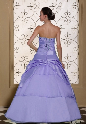 Beaded Bust Sweet Quinceanera Dresses 2014 Hand Made Flower