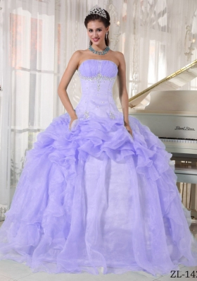 Beautiful Puffy Strapless Ruffles and Beading Quinceanera Dresses for 2014