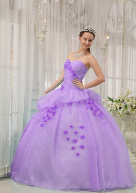 Cute Puffy Sweetheart Appliques 2014 Quinceanera Dresses