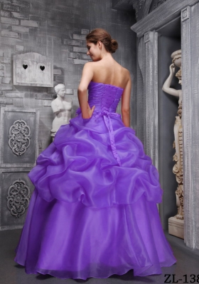 Cute Puffy Sweethrart 2014 Beading and Ruching Quinceanera Dresses