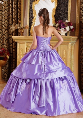 Fashionable Lavender Puffy Strapless 2014 Quinceanera Dresses with Pick-ups