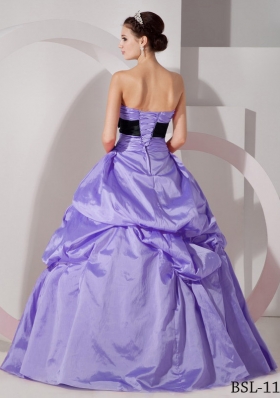 Fashionable Puffy Sweetheart 2014 Sashes Quinceanea Dress with Pick-ups