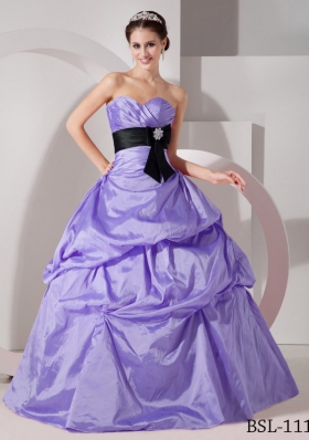 Fashionable Puffy Sweetheart 2014 Sashes Quinceanea Dress with Pick-ups