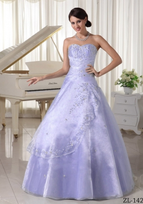 New Style Sweetheart Appliques and Beading A-line Quinceanera Dresses For 2014
