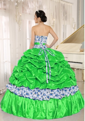 Perfect Beading and Pick-ups For Spring Green Quinceanera Dress for 2014