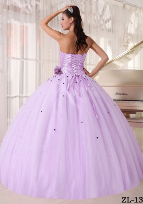 Romantic Puffy Strapless Beading and Ruching 2014 Quinceanera Dresses