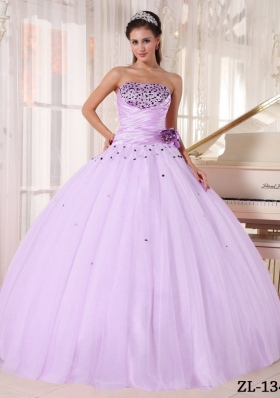 Romantic Puffy Strapless Beading and Ruching 2014 Quinceanera Dresses