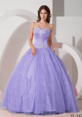 2014 Beautiful Puffy Sweetheart Appliques with Beading Quinceanera Dresses