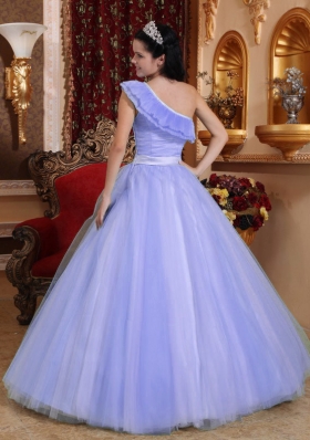 2014 Classical Princess One Shoulder Ruching Quinceanera Dresses