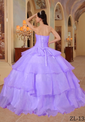 2014 Elegant Purple Ball Gown Sweetheart Beading Quinceanera Dresses