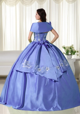 2014 Lovely Puffy Off the Shoulder Embroidery Quinceanera Dresses