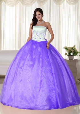 2014 Puffy Strapless Quinceanera Dresses for Appliques