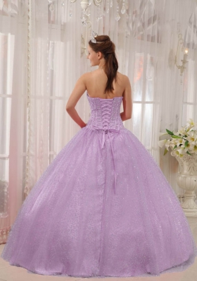 Brand New Lavender Sweetheart Beading Puffy Quinceanera Dresses for 2014