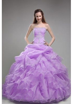 Exclusive Puffy Strapless Beading and Ruffles Quinceanera Dresses for 2014