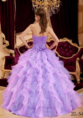 Fashionable Lavender Sweetheart 2014 Beading Quinceanera Dresses with Ruffles