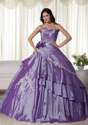 New Style Puffy Strapless Appliques Quinceanera Dresses for 2014